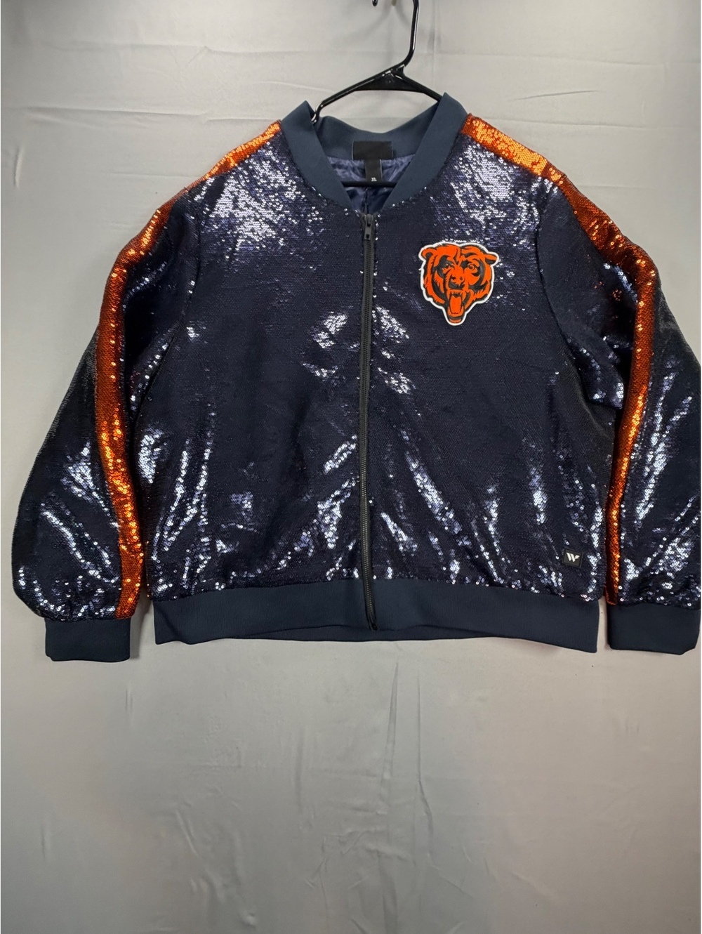 The Wild Collective Chicago Bear’s Sequin Bomber Jacket